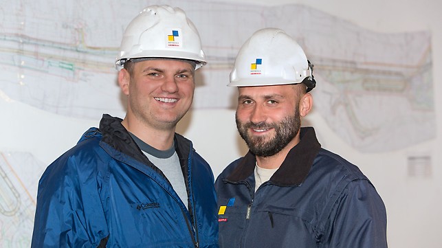 Artur Salachna, palir i Krzysztof Goliński, voditelj gradnje mosta