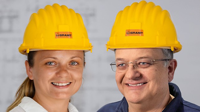 Portrait of Goran Milanovic, Project Manager and Ivana Dimitrova, Site Manager at GD Granit