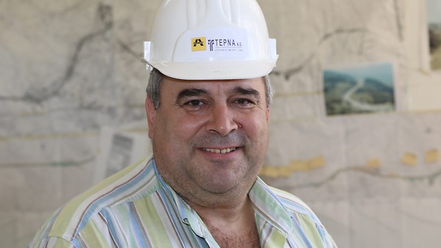 Portrait of Nikolaos Donas, site manager at ARGE Alpine Bau G.m.b.H. /Terna SA