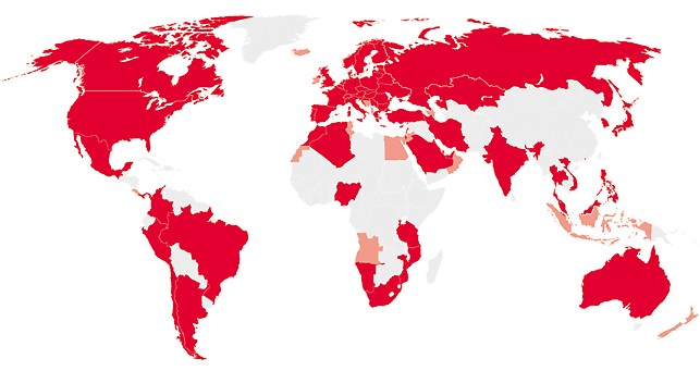 派利提供从事商业活动的区域遍布全球。