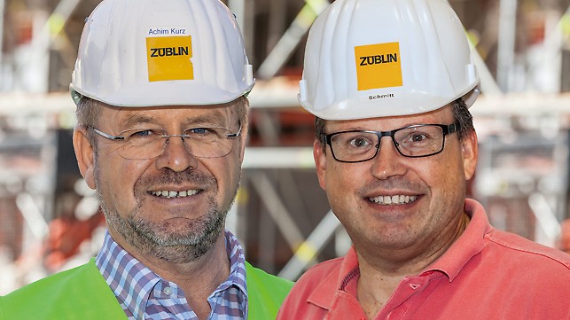 Bild von Achim Kurz, Oberpolier und Roger Schmitt, Projektbauoberleiter bei Ed. Züblin AG, Frankfurt