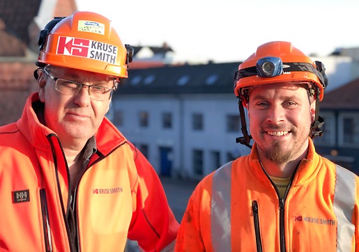 Prosjektleder Håkon G.Lindberg (til venstre) og Formann Morgan Sørensen (til høyre)