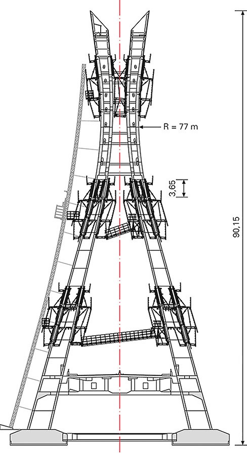 Lekki Ikoyi Bridge, Lagos, Nigeria - With the help of the RCS rail climbing system, all 21 concreting sections could be climbed without requiring any modifications. The access technology was also an important part of the PERI solution.