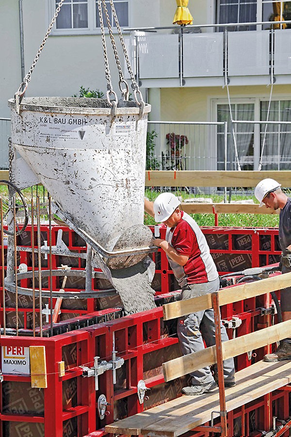 Trotz geringer Ankeranzahl – schnell betonieren: durch hohe Frischbetondruckaufnahme &gt; 80 kN/m²