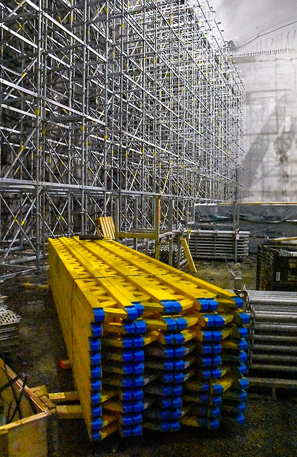 Bekkelaget renseanlegg Trio systemforskaling PERI UP flex reis Multiflex dekke forskalingsdrager CB klatreforskaling RS strekk-trykk støtter Multiprop aluminium dekkestøtte stillas