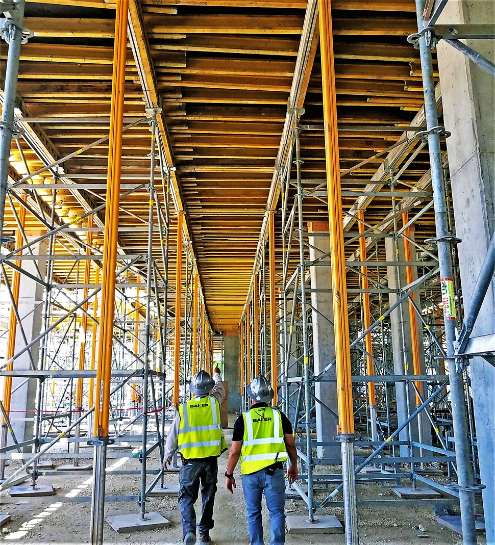 MULTIPROP frames offer a lightweight shoring solution that provides easy adjustability and high load-bearing capacity.