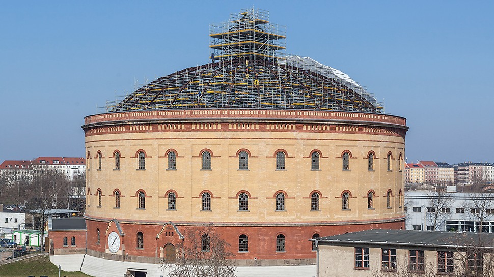 Der Gasometer Nord wird aufwändig saniert und künftig als Veranstaltungsstätte genutzt.