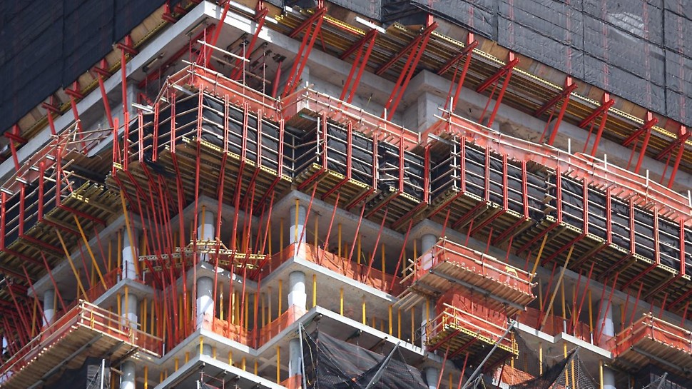 56 Leonard - Challenging Requirements The unique structure with its many cantilevers required innovative shoring and support solutions