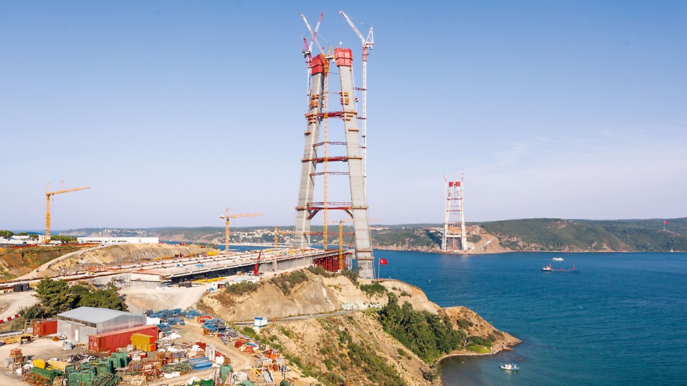 3rd Bosphorus Bridge - has the highest concrete bridge piers in the world The 3rd Bosphorus Bridge has the highest concrete bridge piers in the world, and will eventually connect the European and Asian continents after its completion in 2015.