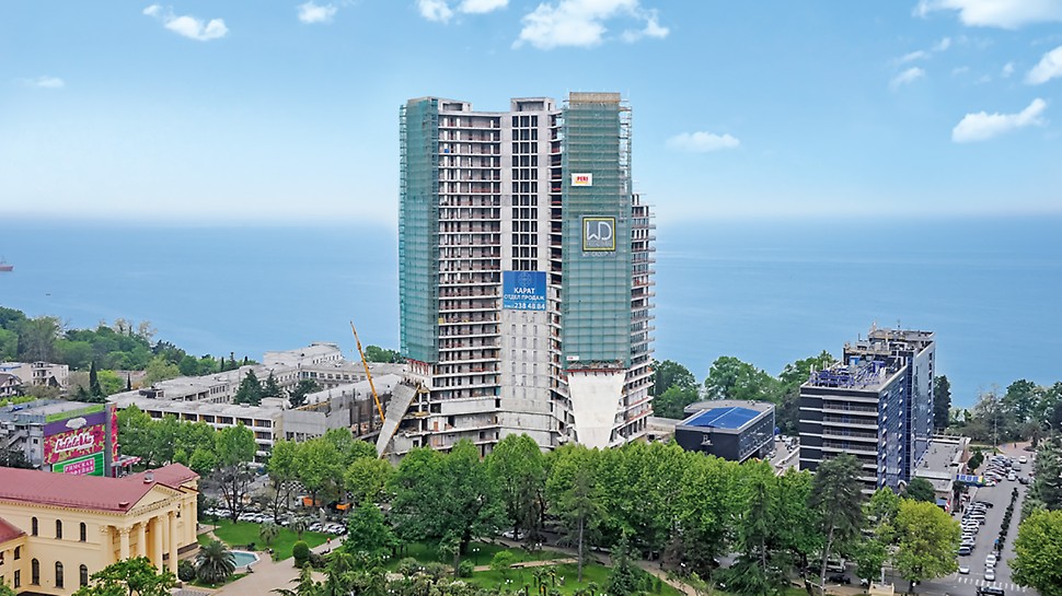 Отель Hyatt Regency - высочайший темп строительства - 20 этажей за 5 дней В процессе реализации проекта достигнут высочайший темп строительства - 20 этажей возведены всего за 5 месяцев.