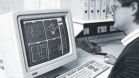 PERI CAD nel 1991: moderne postazioni di lavoro CAD al posto dei tavoli di disegno