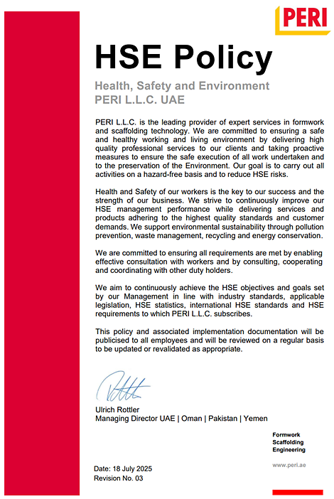 PERI HSE Policy Rev. 03 PERI HSE Policy Rev. 03