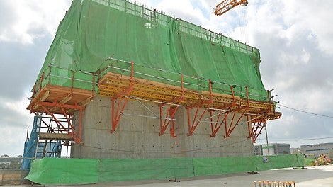 CB Climbing Formwork is normally used for supporting large-sized, anchored wall formwork.