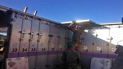 Durante a fabricação todo o conjunto de formas foi montado para aferição<br/>