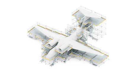 Леса для обслуживания и строительства воздушных судов