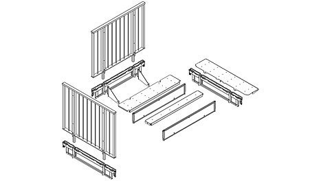 Ausbildung eines Podestes für einen Treppenwinkel von 90°.