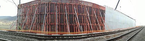 Cofraj TRIO pentru execuție culee C2 - Pasaj superior pe autostrada pentru CF km 50+220