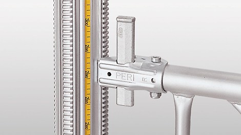 MULTIPROP Aluminium Slab Props The integrated measuring tape allows exact prop adjustment without any time-consuming measuring and unnecessary lengthy re-adjustments.