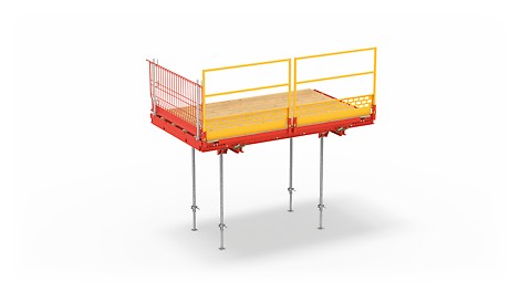 Nouvelle table balcon FLEXIDECK : la FLEXIDECK était la grande nouveauté lors du salon Batimat. Cette table balcon s’adapte à toutes les configurations, et sa sécurité est rabattable et colisée, avec un ajustement rapide de la table. (Image : PERI SE)<br/>