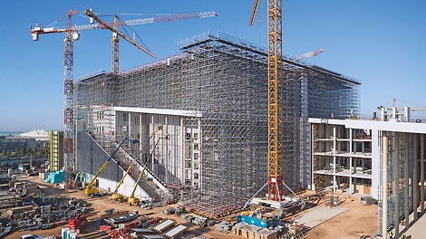 Earthquake-proof shoring solution for the Stavros Niarchos Foundation Cultural Center building in Athens. Designed by the Architect Renzo Piano.