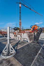 The mobile SKY Anchor attachment point facilitates safe shuttering operations from above whilst using PPE.