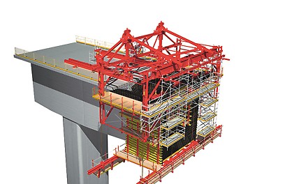 Flexible Lösung mit VARIOKIT Bauteilen zur Herstellung von Brückenüberbauten
