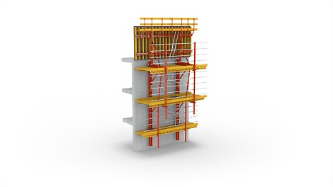 PERI RCS bündelt die Vorteile verschiedener Klettersysteme in einem Baukasten, der die unkomplizierte Anpassung an baustellenspezifische Anforderungen möglich macht.<br/>