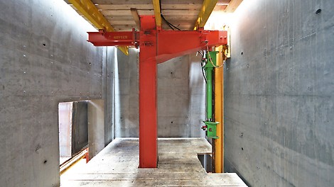 Система ACS-G при использовании в лифтовой шахте позволяет адаптировать опалубочное решение к изменяющейся геометрии здания.