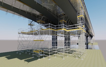 3D render of A52 Clifton Bridge. PERI provides 3d modelling to enable clients to plan ahead and prevent risks.