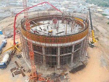 Erection of the service reservoir 