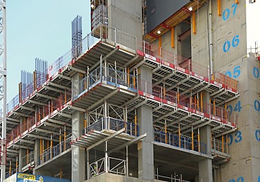 South Quay Plaza Fast forming due to the simple and systematic assembly sequence and only a minimum of slab props.