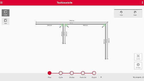 Layout in step Plan: First step – Enter your layout.