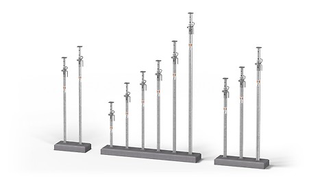 PEP Ergo Slab Props The galvanized tubular steel slab prop with up to 50 kN load-bearing capacity