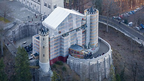 Torbausanierung, Schloss Neuschwanstein, Füssen, Deutschland