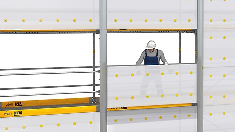 PERI UP Cladding - montáž uvnitř lešení