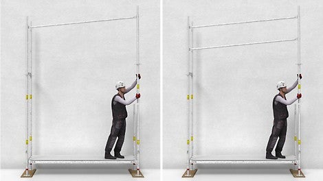 Der Easy Stiel ermöglicht eine vorlaufende, systemintegrierte Geländermontage