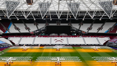 London Stadium - North Stand PERI UP helps deliver a flexible seating solution for the London Stadium, home of West Ham Football Club.