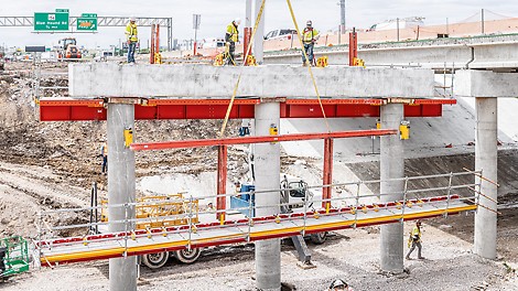 The innovative split-soffit striking method speeds up the cycle time enormously, meaning that fewer formwork sets are required. (Photo: Greg Folkin Photography)