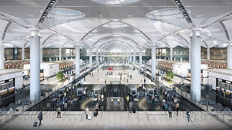 Istanbul Airport can accommodate 90 million passengers annually. A total of 13 different building contractors contributed to the completion using PERI systems. (Photo: İGA Havalimanları İnşaatı Adi Ortaklığı Ticari İşletmesi)