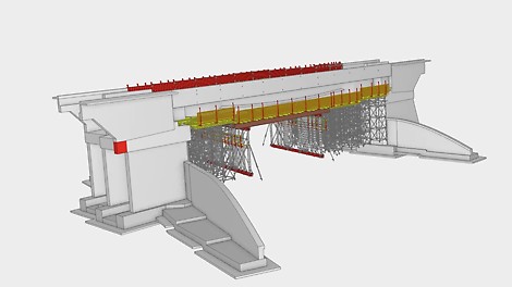 Wiadukt kolejowy Al. 29 Listopada, Kraków. Wizualizacja z programu Trimble Connect.
