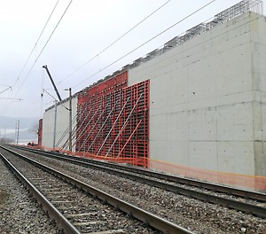 Cofraj TRIO pentru execuție culee C2 - Pasaj superior pe autostrada pentru CF km 50+220