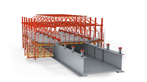 Flexible Lösung mit VARIOKIT Bauteilen zur Herstellung von Stahlverbundbrücken