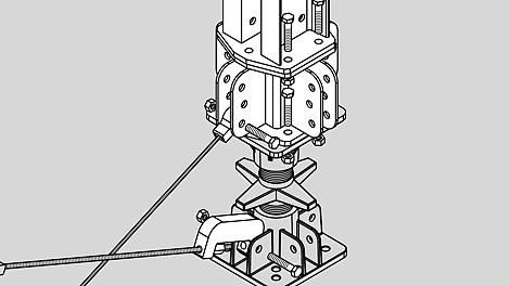 Efficient assembly with only 2 standard connections