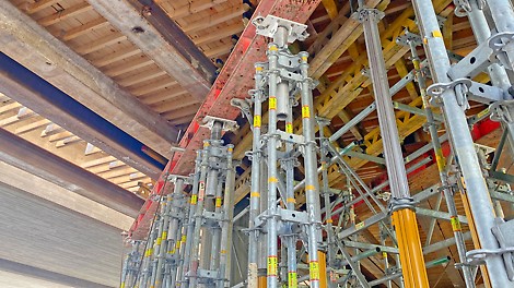 Tainionkosken ratasilta, Imatra PERI UP Flex HD -tuki on taloudellinen ratkaisu suurille kuormille.