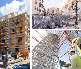 A collage of different PERI UP Apllications on Projects