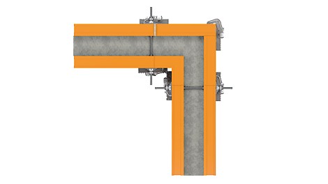 50 элемент разработан для сборки наружного угла без использования бруса и деревянных вставок.