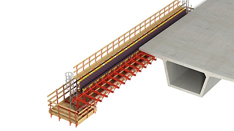 Zur Herstellung und Sanierung von Gesimskappen am Brückenrand und zwischen den Überbauten