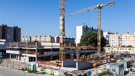 Bytový dom Muchovo námestie, Bratislava, Slovensko - Spoločnosť PERI prijala výzvu v podobe spracovania návrhov a následného rýchleho dodania systémov debnenia, ktoré umožňujú bezpečnú a ekonomickú výstavbu bez zbytočných časových strát.