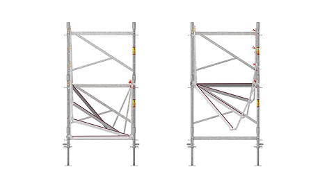 Turvallinen asennus ilman lisäosia tasojen sekä päästä-päähän ulottuvien kaiteiden erityisen suunnittelun ansiosta.