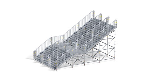 PERI UP Public - multi-run staircase